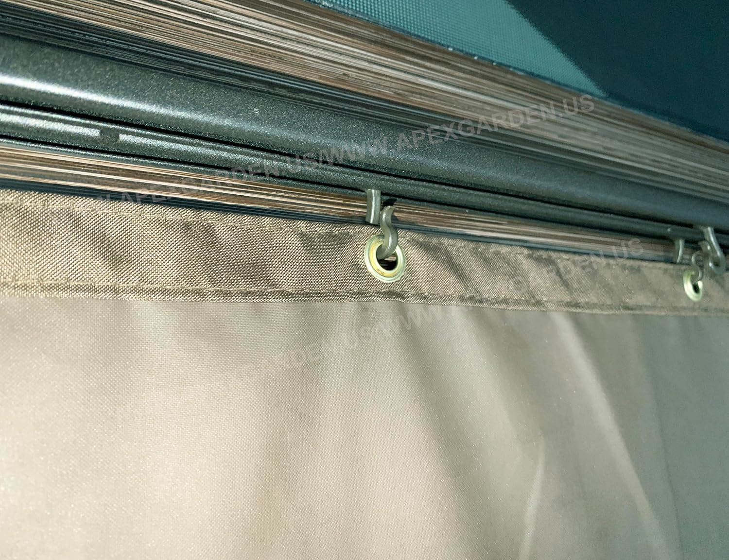 Four-Side Curtain Set for Allen + roth Model #GF-18S112B Wood Looking Hand Paint Metal Square Semi- Gazebo (4-Side Curtain Only, Brown)