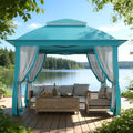 11'X11' Gazebo Pop Up with 4 Sidewalls Mosquito Netting, Heavy Duty Patio Gazebo Canopy Tent with Double Air Roofs for Backyards, Patios, Decks, Gardens, Parks