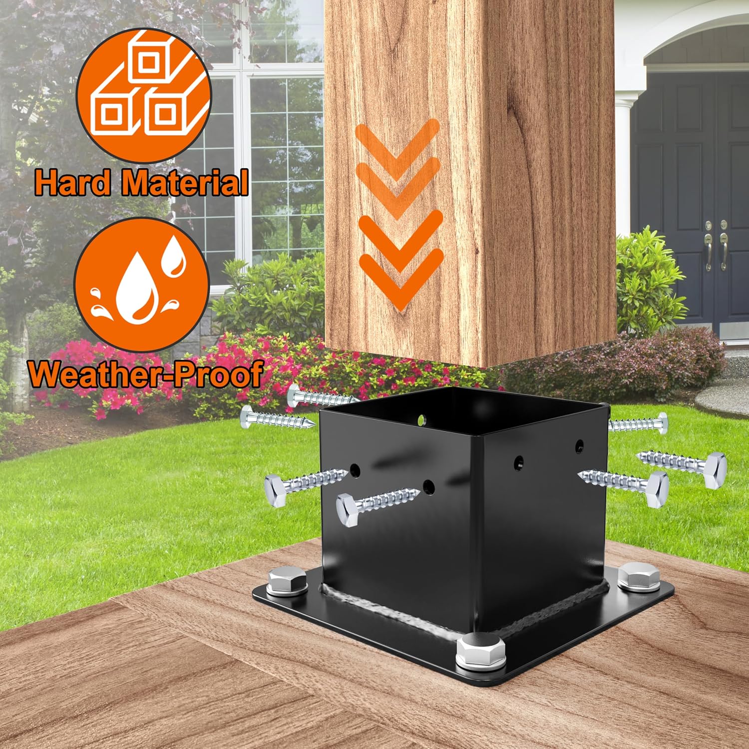 3-Way & 4-Way Pergola Brackets, 4'x4' Pergola Kit, Wood Post Base Bracket for Gazebos, Patio Pergolas, Log Cabin, Wooden Beams (12PCS)