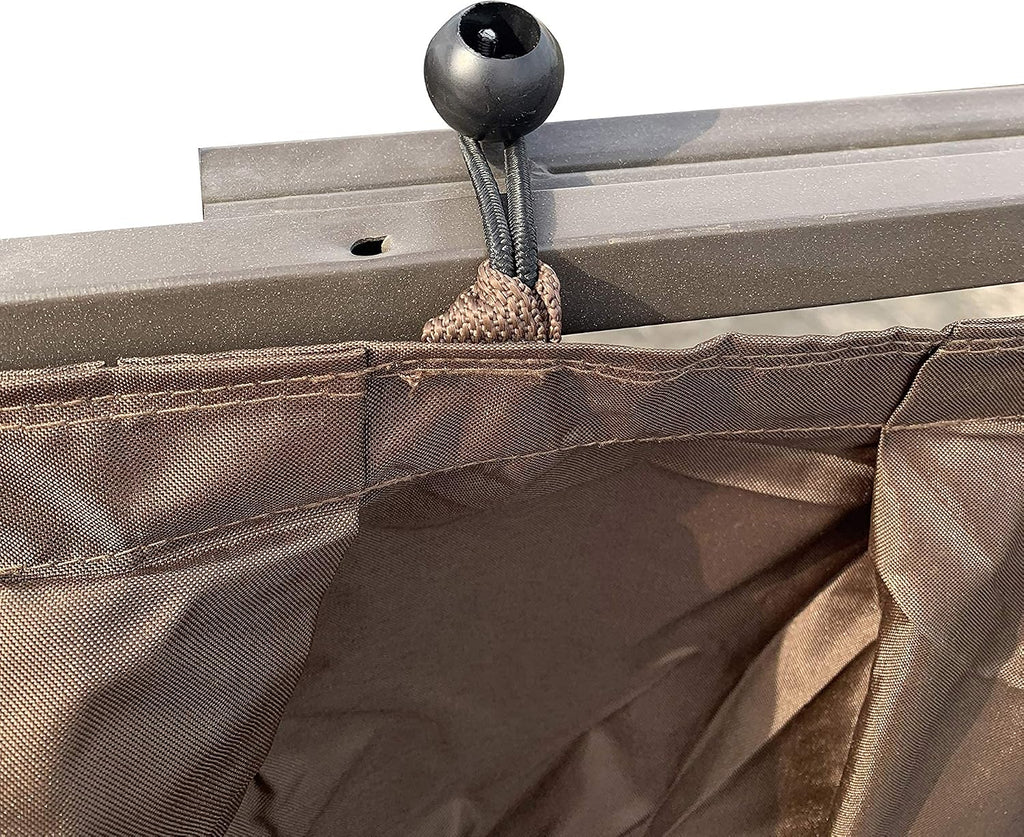 APEX GARDEN 4 Poles Brown Corner Curtain Set for Lowe's 10' x 12' Gazebo Model #GF-12S004BTO / GF-12S004B-1 (Corner Curtains Only) (Dark Brown)