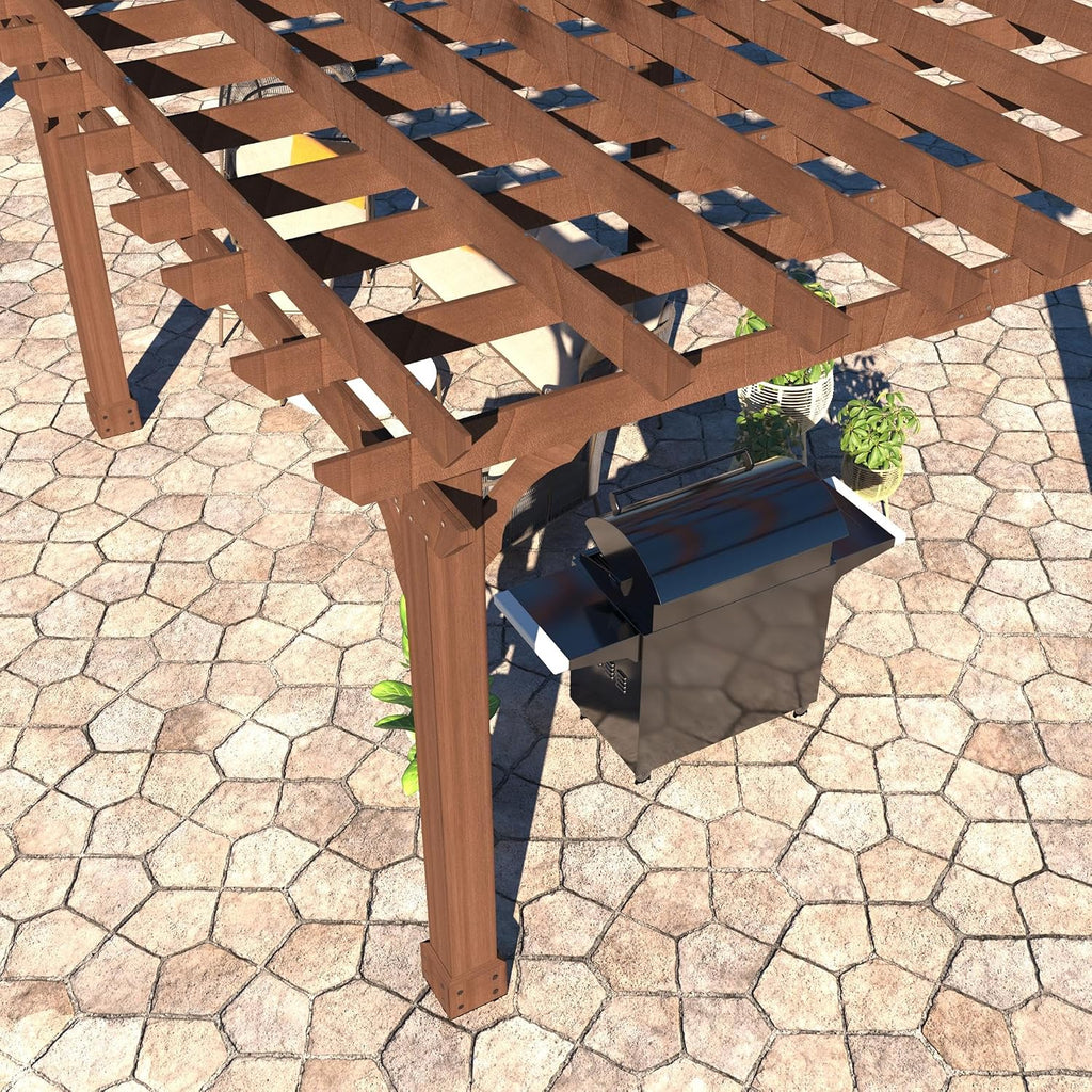 MUPATER 12x20 FT Retratable Wooden Pergola Gazebo for Patio Stakes, Quality Supported Structure, Snow and Wind Supported, Outdoor Pergola Garden Shelter Cedar Framed for Backyard,Deck,Garden