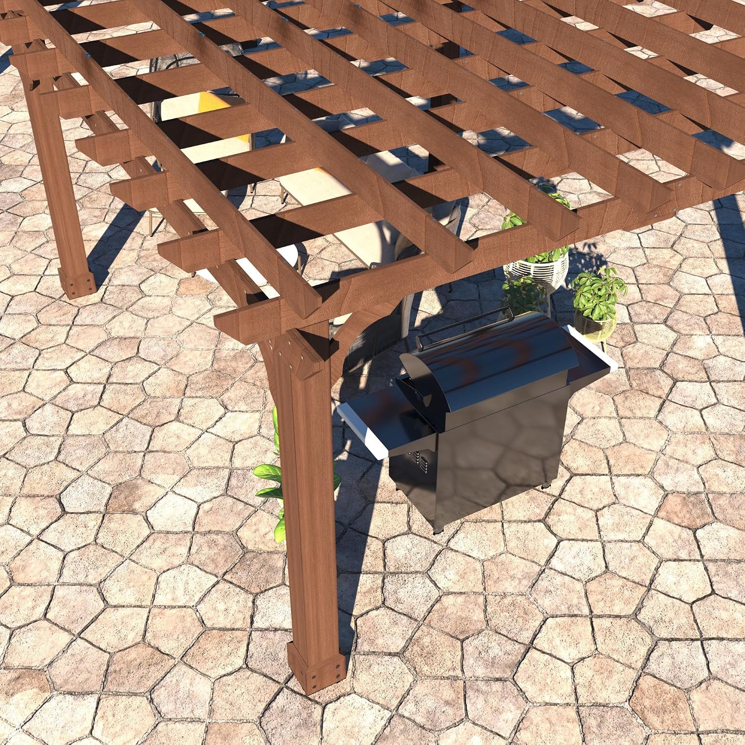 MUPATER 12x20 FT Retratable Wooden Pergola Gazebo for Patio Stakes, Quality Supported Structure, Snow and Wind Supported, Outdoor Pergola Garden Shelter Cedar Framed for Backyard,Deck,Garden