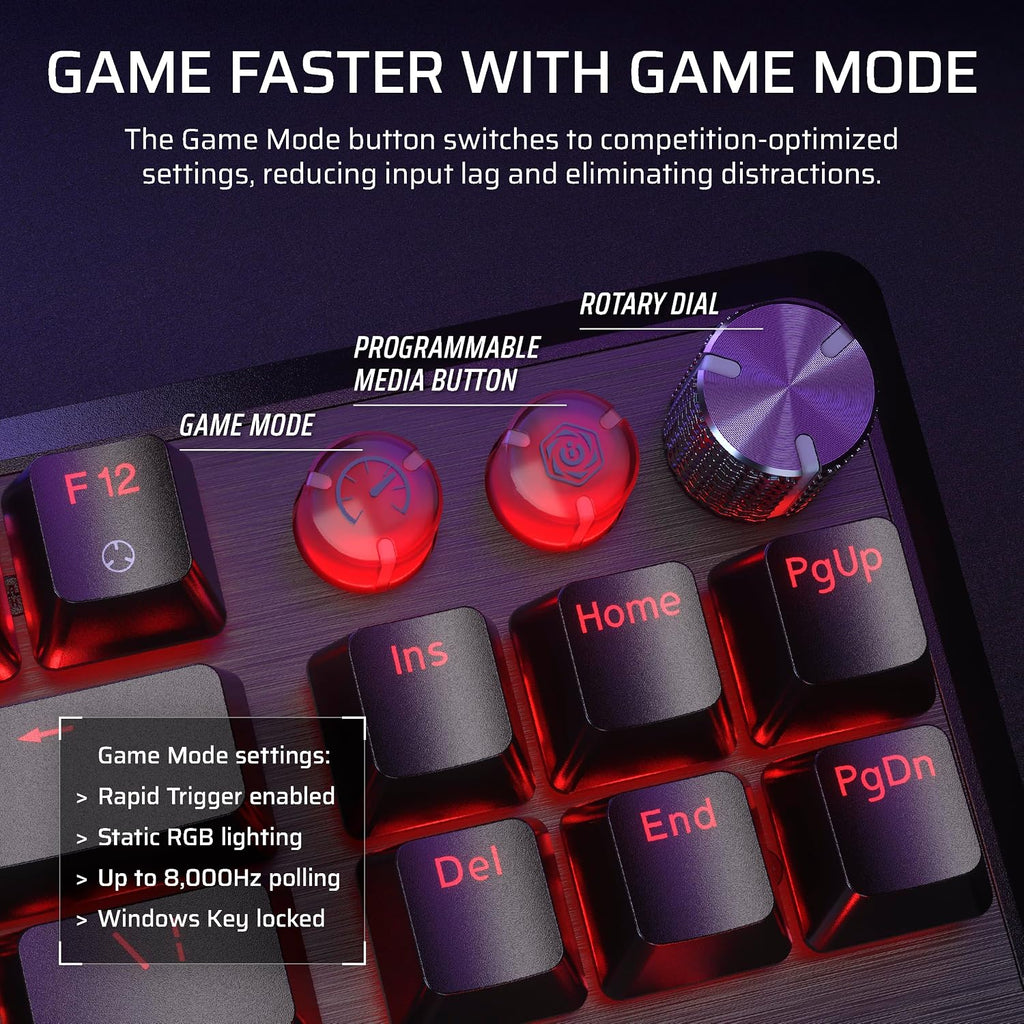 Corsair K70 PRO TKL RGB Tenkeyless Mechanical Wired Gaming Keyboard – Pre-Lubed Hall Effect MGX Hyperdrive Adjustable Switches, Simultaneous SOCD and Rapid Trigger, ABS Double-Shot, QWERTY NA – Black
