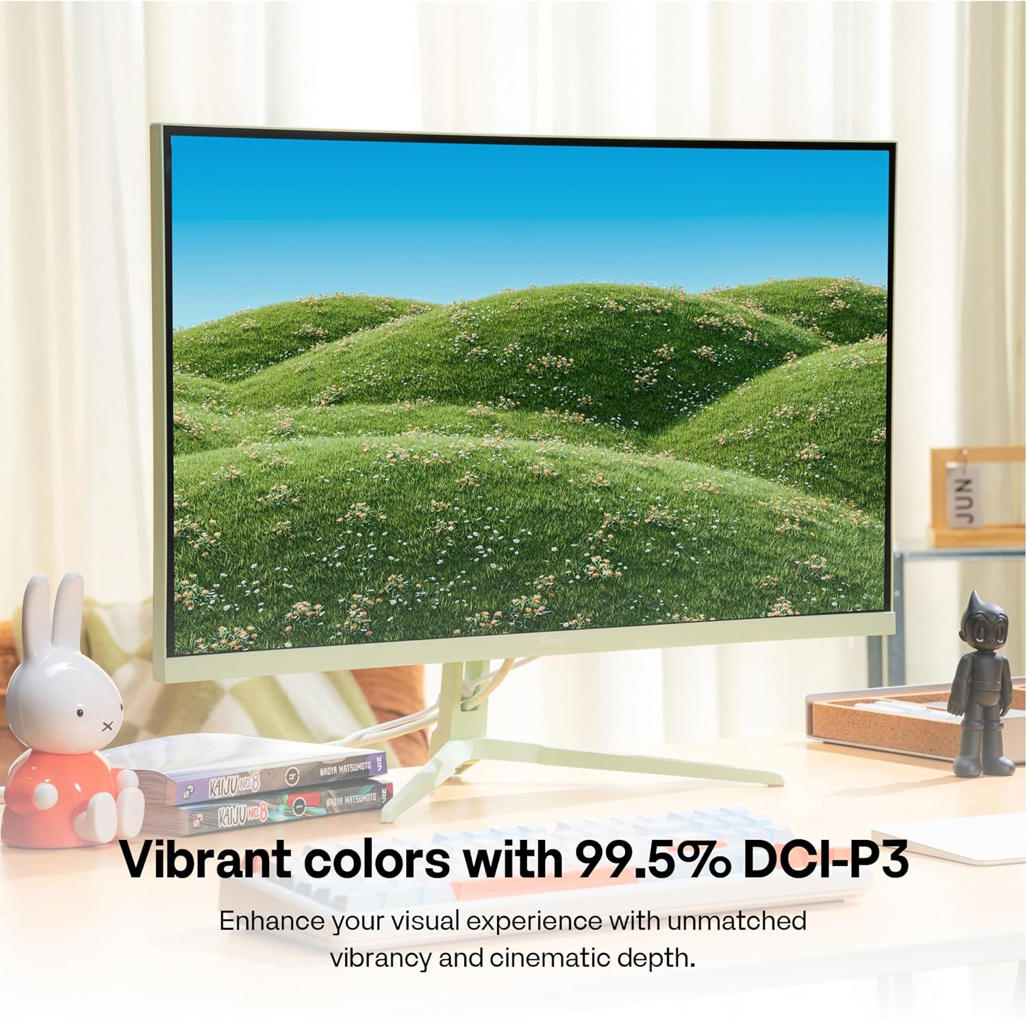 Pixio PX27U Wave Mint Green 27 inch 160Hz Refresh Rate 4K 3840x2160p Resolution Fast IPS Panel 1ms GTG Response Time Black Tilt Adjustable Gaming Monitor with Adaptive Sync