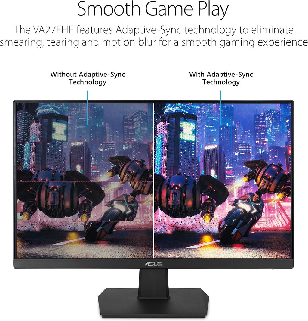 ASUS 27 Inch Desktop Monitor - Full HD (1920 x 1080), IPS, 75Hz, Adaptive-Sync, HDMI, D-Sub, Frameless - VA27EHE