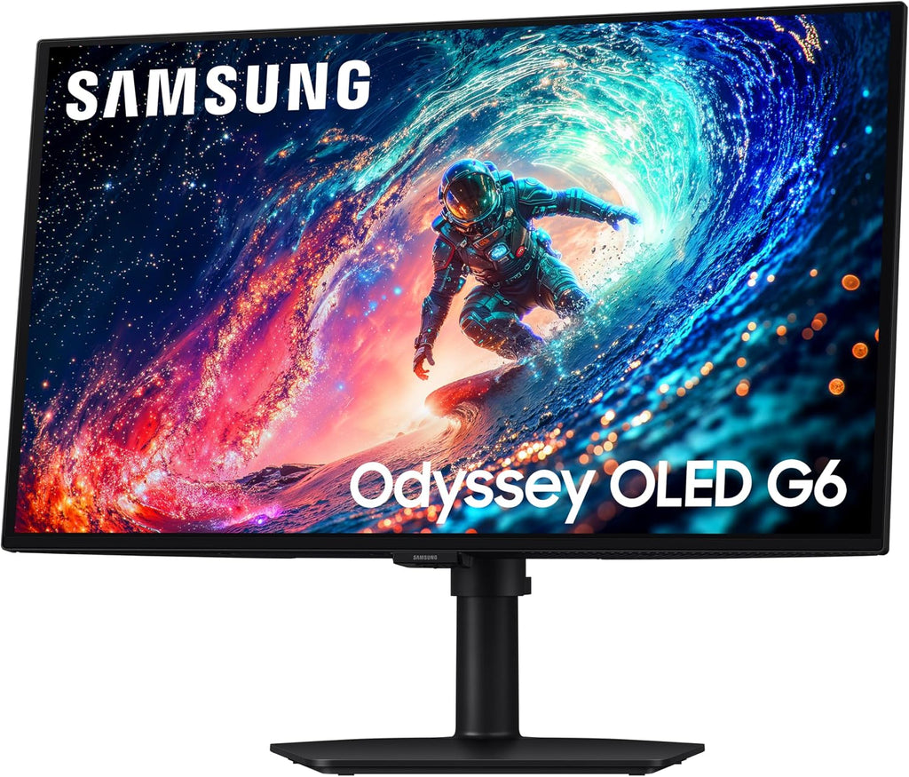 Samsung 27' Odyssey OLED G6 (G61SH) Gaming Monitor - QD-OLED, QHD (1440P), 240Hz, 0.03ms, Glare-Free, Pantone Validated, HDR10, Height-adjustable stand, OLED Safeguard, 3 Year Warranty, LS27HG612SNXZA