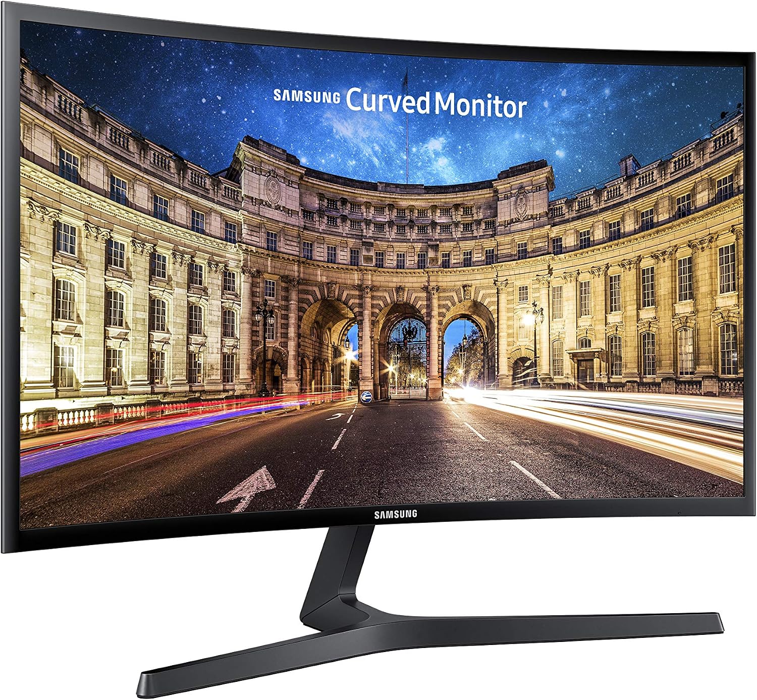 SAMSUNG 23.5' CF396 Curved Computer Monitor, AMD FreeSync for Advanced Gaming, 4ms Response Time, Wide Viewing Angle, Ultra Slim Design, LC24F396FHNXZA, Black