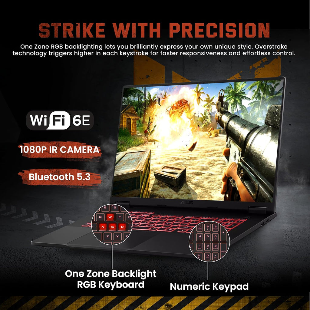 ASUS TUF A18 18' WUXGA 144Hz Gaming Laptop, AMD Ryzen 7 260, NVIDIA GeForce RTX 5060, 16GB DDR5, 1TB SSD, RGB Backlit Keyboard, Copilot, FHD IR Camera, Wi-Fi 6E, Win 11, Gray, 1TB Docking Station Set