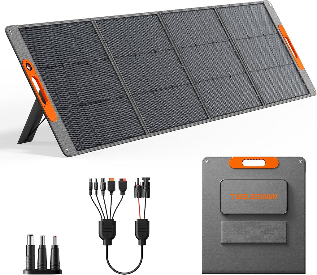 280W Portable Solar Panel for Power Station, 25.8% High Efficiency HPBC Solar Cell, QC3.0, Type-C 60W, MC4 Output, IP65 Waterproof, Ultra-Light Solar Panel for Outdoor Camping, RV, Off Grid