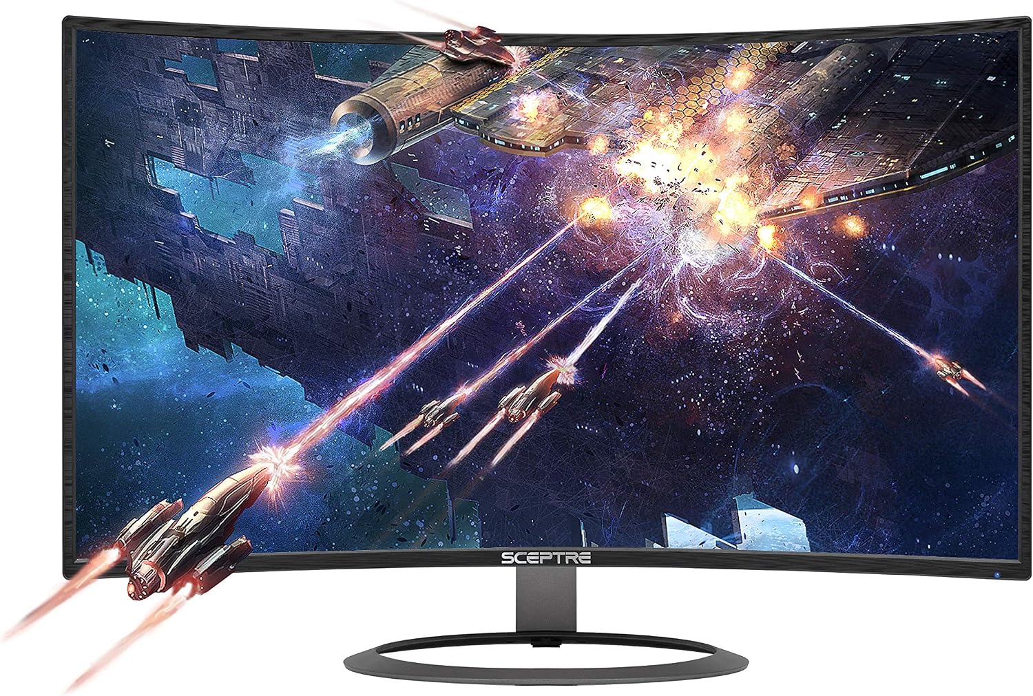New Sceptre C328W-1920R 32' Curved LED Gaming Monitor 75Hz 1080P HDMI DisplayPort Ultra Thin Metal Black 2018