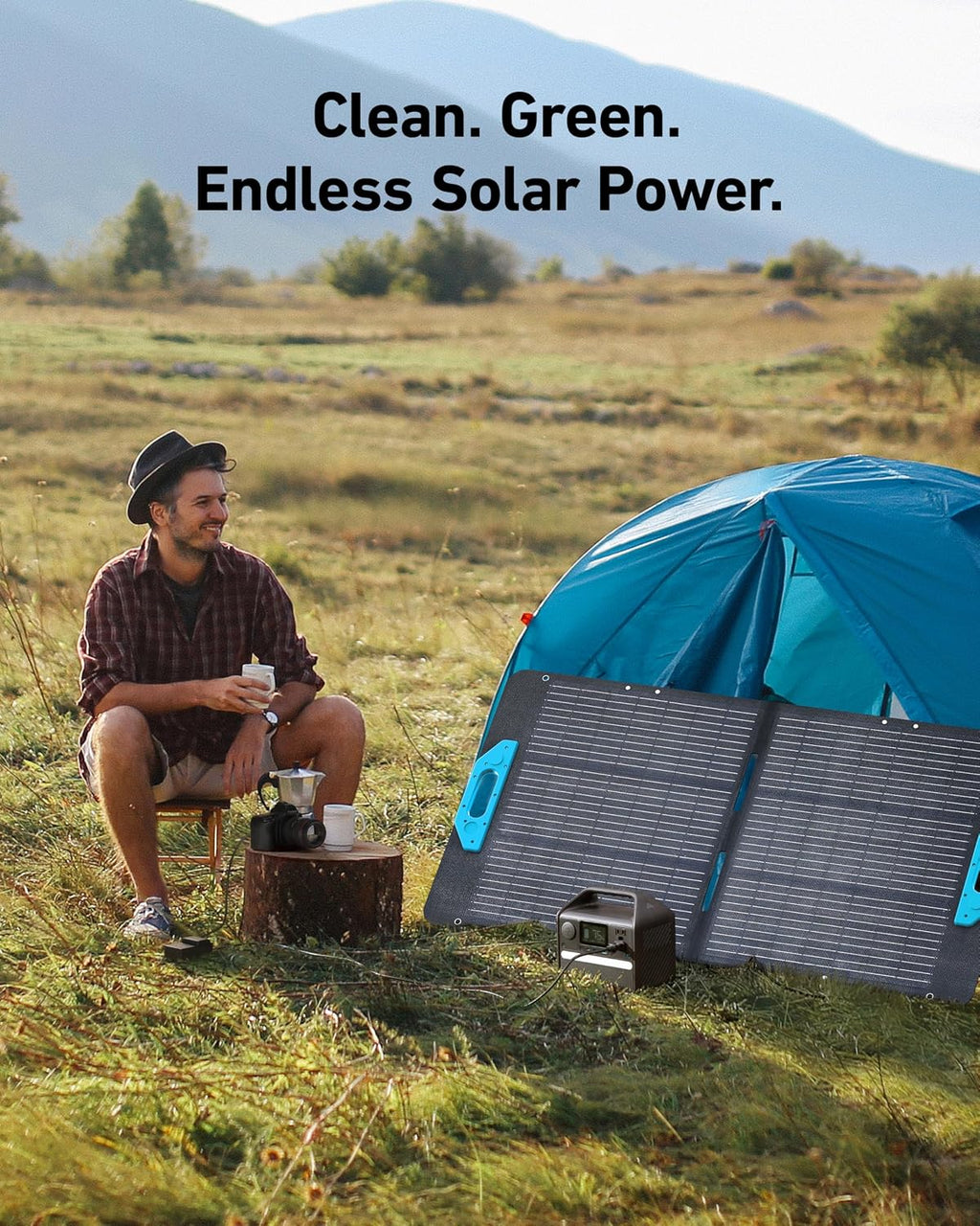 Anker 521 Portable Power Station Upgraded with LiFePO4 Battery, 256Wh 6-Port PowerHouse, 300W (Peak 600W) Solar Generator with 100W Solar Panel, 2 AC Outlets, 60W USB-C PD Output, Outdoor Generator