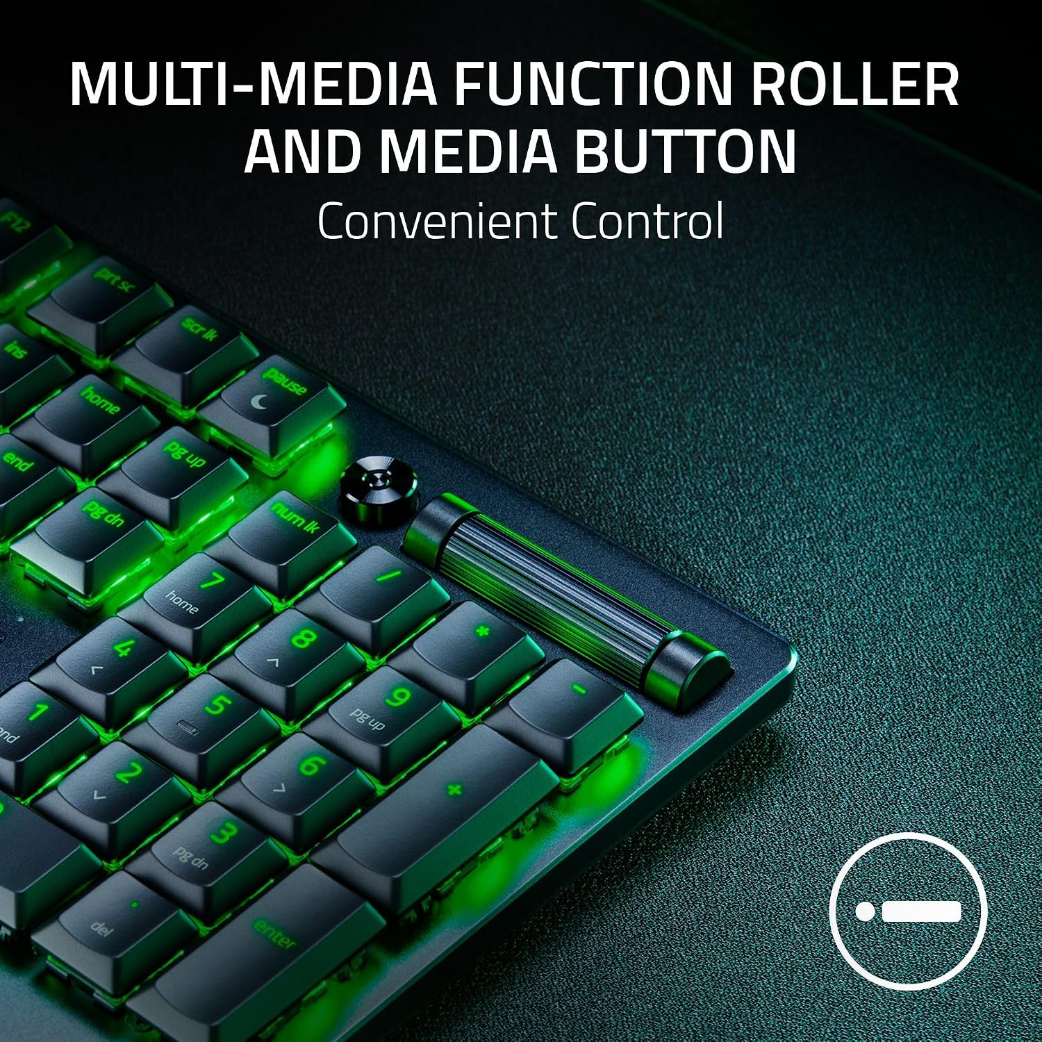 Razer DeathStalker V2 Gaming Keyboard: Low Profile Optical Switches Linear Red - Durable Coated Keycaps - Aluminum Top Plate - Multi Function Roller & Media Button - Chroma RGB - Snap Tap