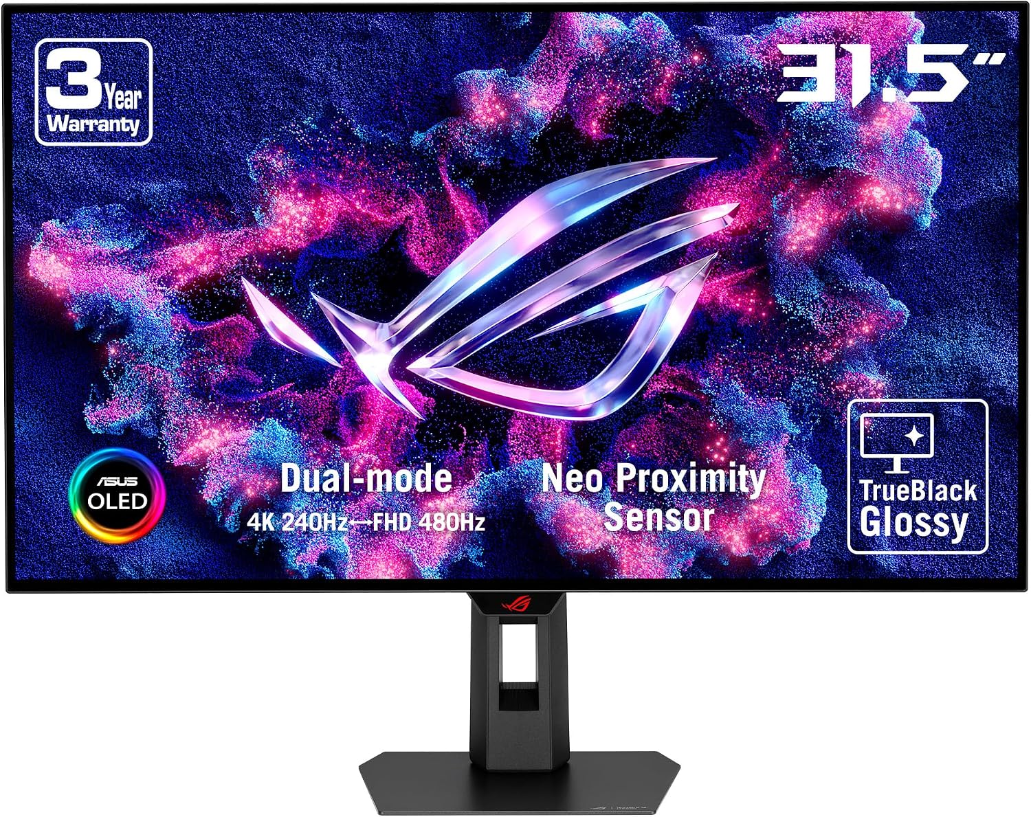 ASUS ROG Strix OLED XG32UCWMG Gaming Monitor – 32 Inches (31.5 Inch Display) OLED Glossy 4K TrueBlack