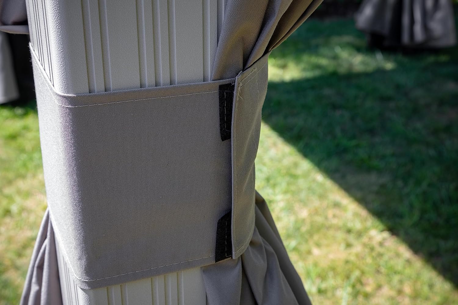 Sojag Taupe Curtains for Messina/Mykonos Gazebo, 10 ft. x 10 ft., Spun Outdoor Shades