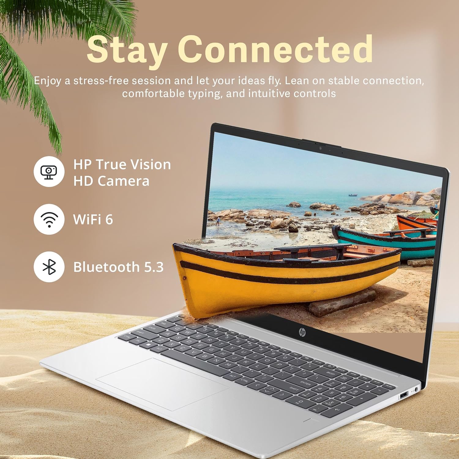 HP 15.6' Full HD Business Laptop, AMD Ryzen 5 7520U Processor, 16GB RAM, 512GB SSD, AMD Radeon Graphics, Bluetooth, Wi-Fi, Win11 Pro, Silver, 32GB Hotface USB Card
