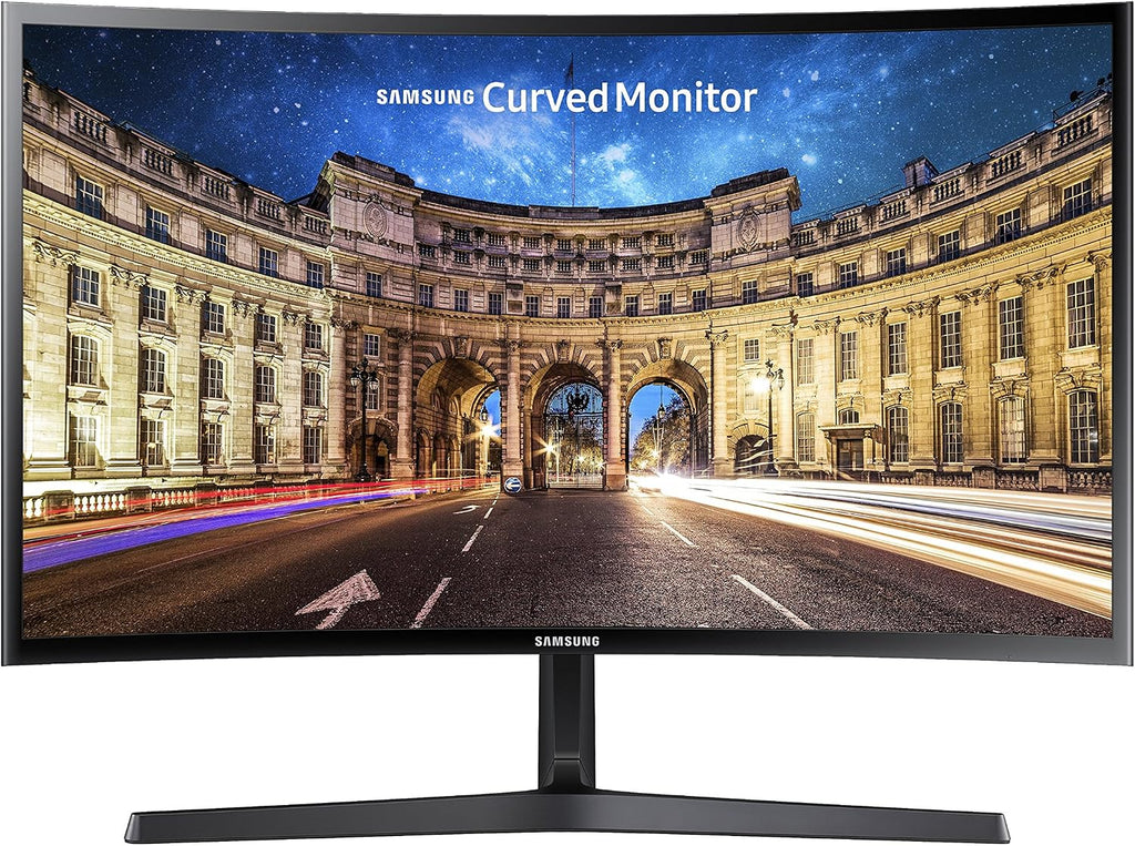 SAMSUNG 27' CF39 Series FHD 1080p Curved Computer Monitor, Ultra Slim Design, AMD FreeSync, 4ms response, HDMI, DisplayPort, VESA Compatible, Wide Viewing Angle, LC27F398FWNXZA, Black