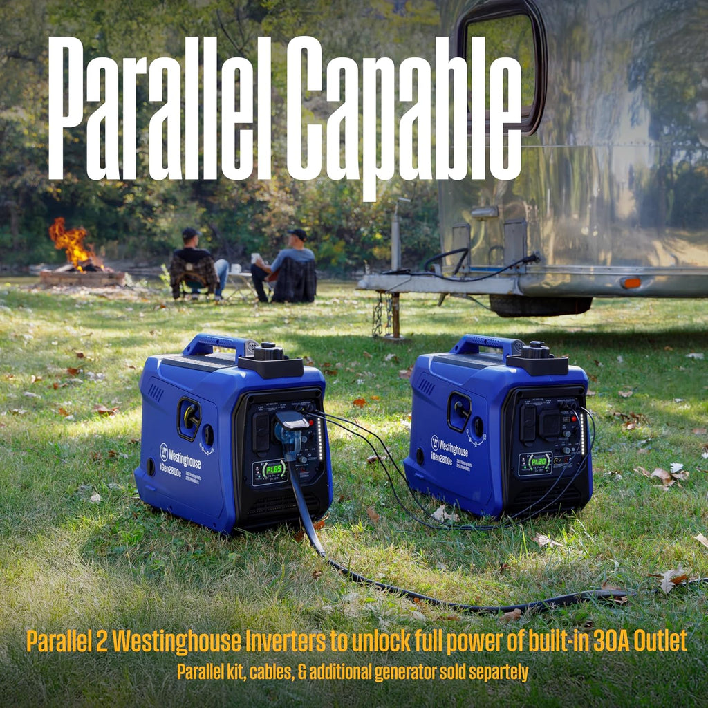 Westinghouse 2800 Peak Watt Super Quiet & Lightweight Portable Inverter Generator, Gas Powered, CO Sensor, Parallel Capable, Long Run Time