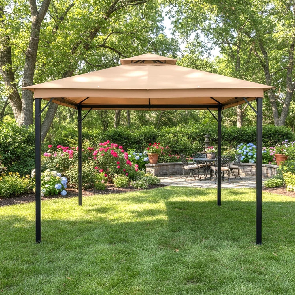 Garden Winds Reinforced Replacement Canopy Top Cover Compatible with The HD-GAZ2137, GAZ213 Laurel Canyon 10' x 10' Gazebo - Classic Sand, Riplock 350