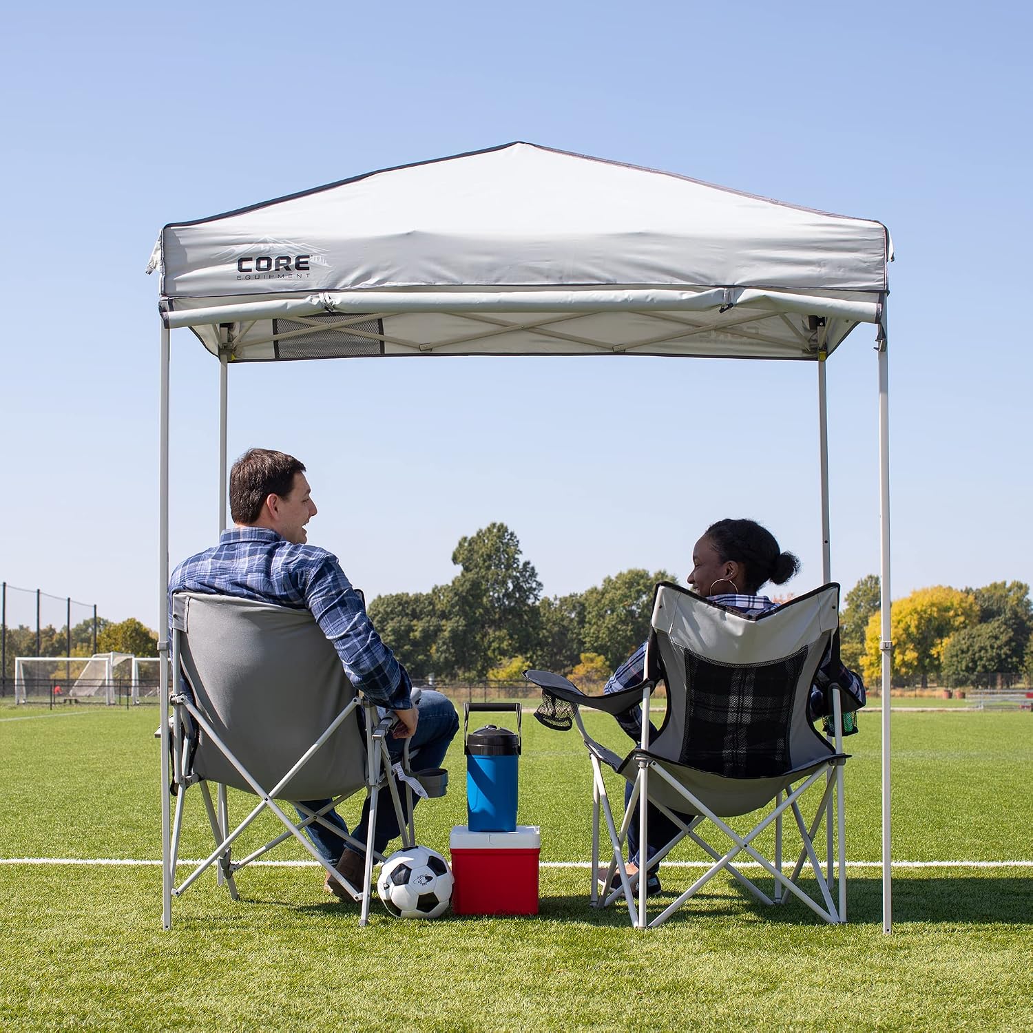 Core Instant Straight Leg Canopy Tent with Adjustable Sun Wall, 6 ft x 4 ft , Gray