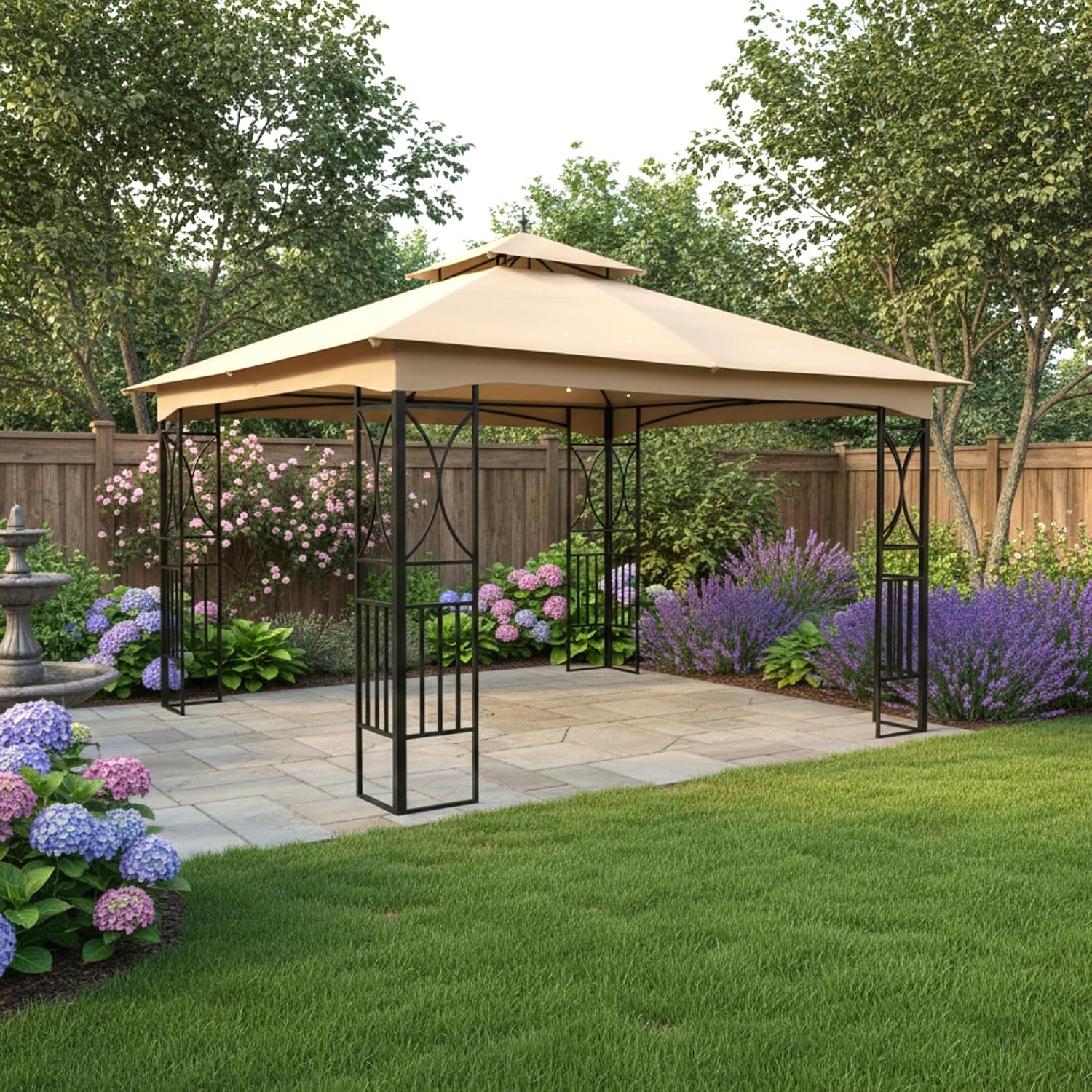 Garden Winds Reinforced Replacement Canopy Top Cover Compatible with The MasterCanopy 11' X 13' Gazebo - Classic Sand, Riplock 350