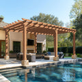 Yardenaler 12 x 20 FT Wooden Pergola, Cedar Wood Gazebo with Flat Roof, Outdoor Garden Shelter with Stakes Included, Patio, Deck, Backyard, Lawn