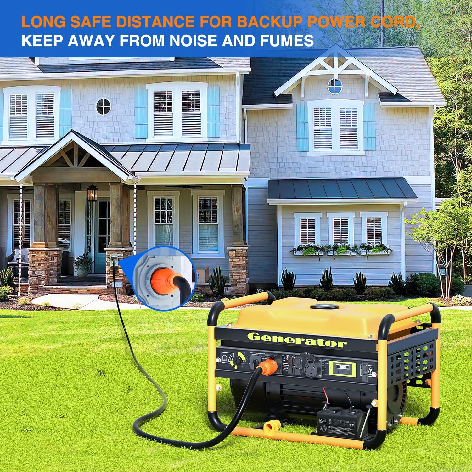 Nilight 30 Amp 100FT Generator Extension Cord 125/250V 7500 Watt Heavy Duty 10 Gauge Pure Copper STW Wire ETL Listed 4 Prong L14-30P L14-30R Cable for RV Camper Outdoor Use