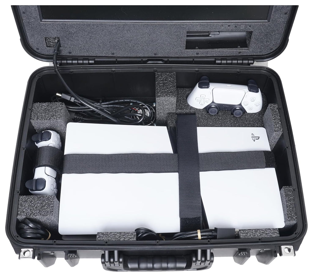 Case Club Gaming Station to fit PS5 Pro - Portable Travel Case with Built-in Monitor
