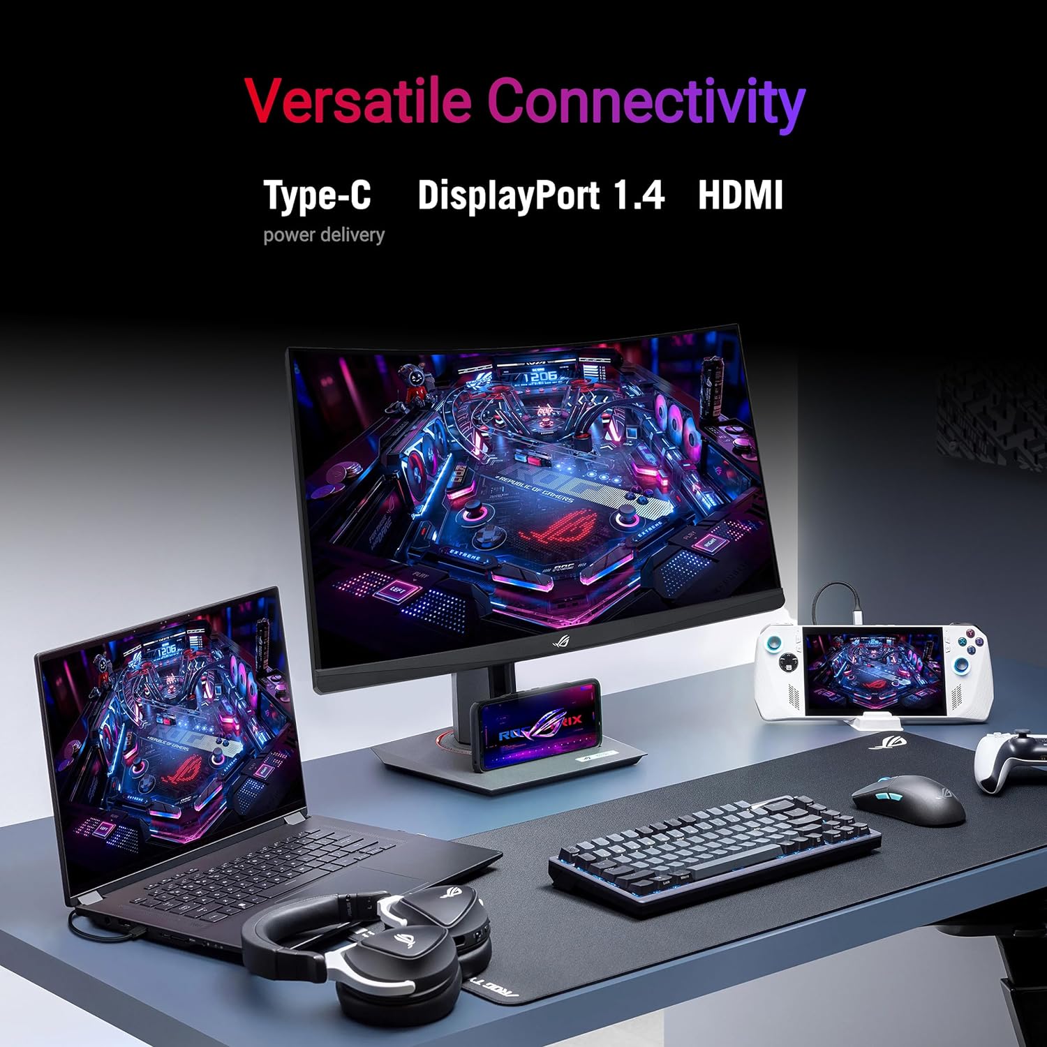 ASUS ROG Strix 32' 1440P USB-C Curved HDR400 Gaming Monitor (XG32WCMS) - QHD (2560x1440), 280Hz, 1ms, Fast VA, Extreme Low Motion Blur Sync, DisplayWidget, Tripod Socket, AI Gaming, 3 yr Warranty