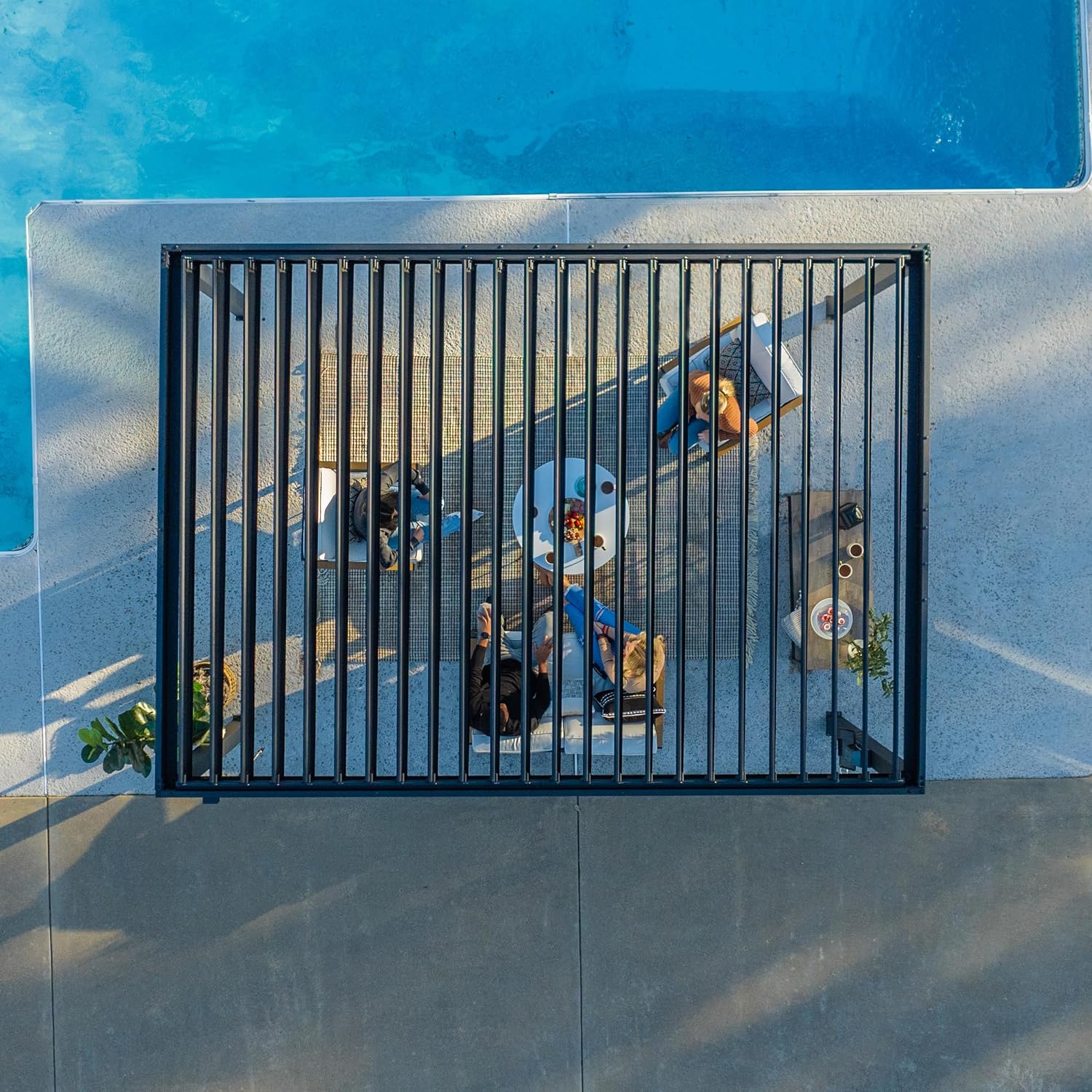 Backyard Discovery Sarasota 14' x 10' Galvanized Steel Louvered Pergola Kit with Adjustable Roof, Shade, Rain Protection, High-Wind Rating, Gutter System for Outdoor Patio, Garden, Deck, Entertaining