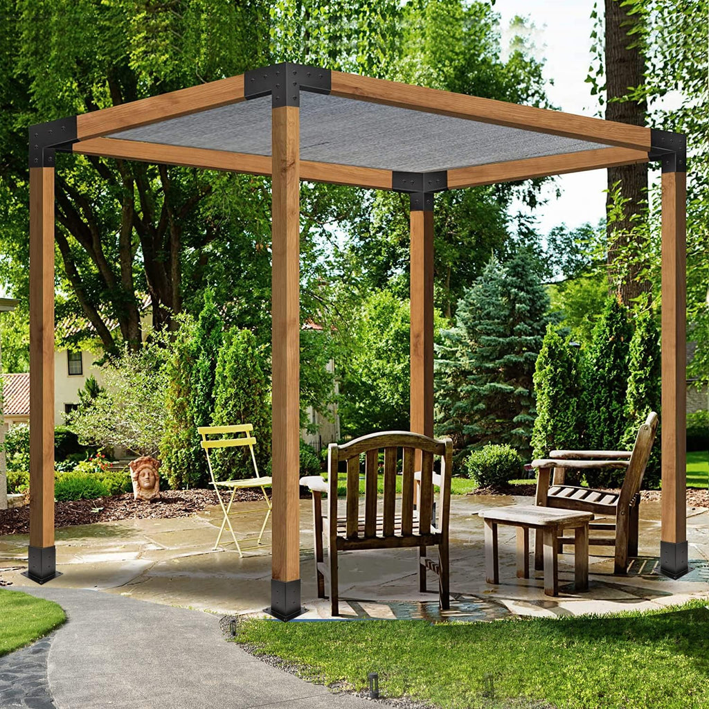 Pergola Kit, Pergola Brackets 3-Way Brackets and 4-Way Brackets Post Base Kit for Woodworks DIY, Wooden Beams for Gazebos, Patio Pergolas, Log Cabin Outdoor Pergola Hardware for 4x4 Lumber