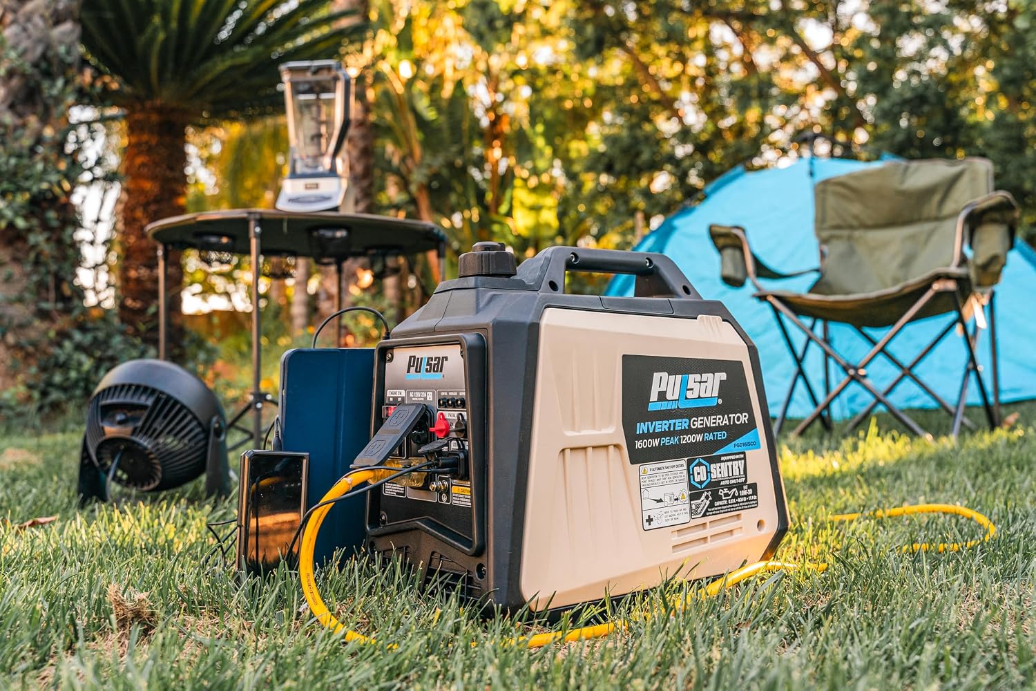 Pulsar PGD16ISCO Ultra Light Quiet 1600W Portable Gas Inverter Generator, CARB Compliant