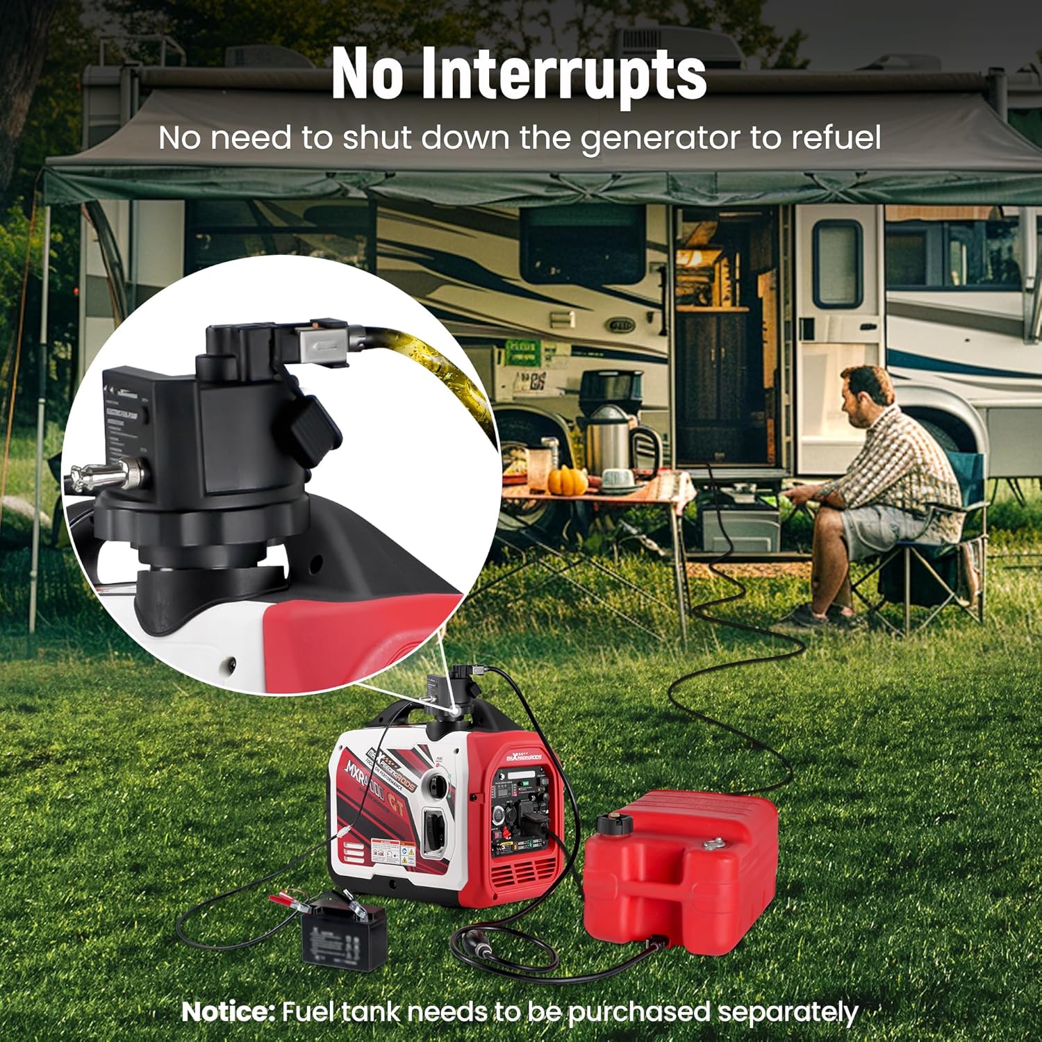 maXpeedingrods 12V DC Gasoline Electric Fuel Pump, Automatically Pump Fuel, Extended Running Time for Generator Without Stopping, Precise Control and No Fuel Leak