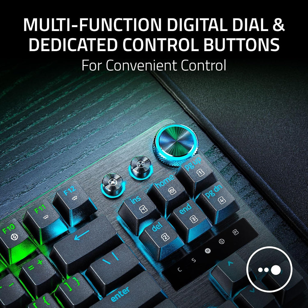 Razer Huntsman V3 Pro TKL 8KHz Esports Gaming Keyboard: Analog Optical Switches Gen 2-8000 Hz Polling Snap Tap - Rapid Trigger - Adjustable Actuation - Media Controls - PBT Keycaps - Black