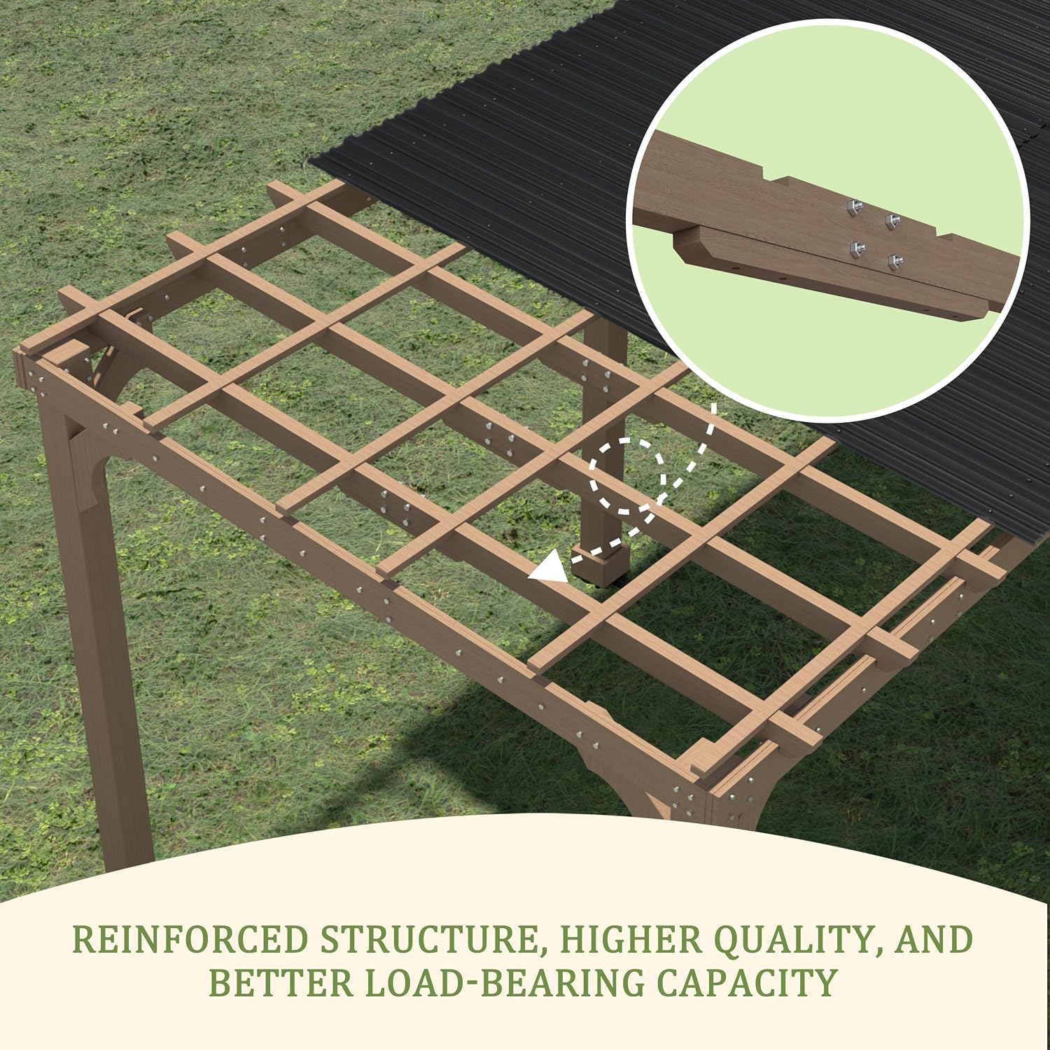 VEIKOU 10'x20' Outdoor Patio Gazebo with 5.5' Width Wood Posts, BBQ Backyard Shelter, Grill Gazebo with Sloping Steel Roof Design & Cedar Frame for Barbecue, Garden, Deck, Light Mocha Brown