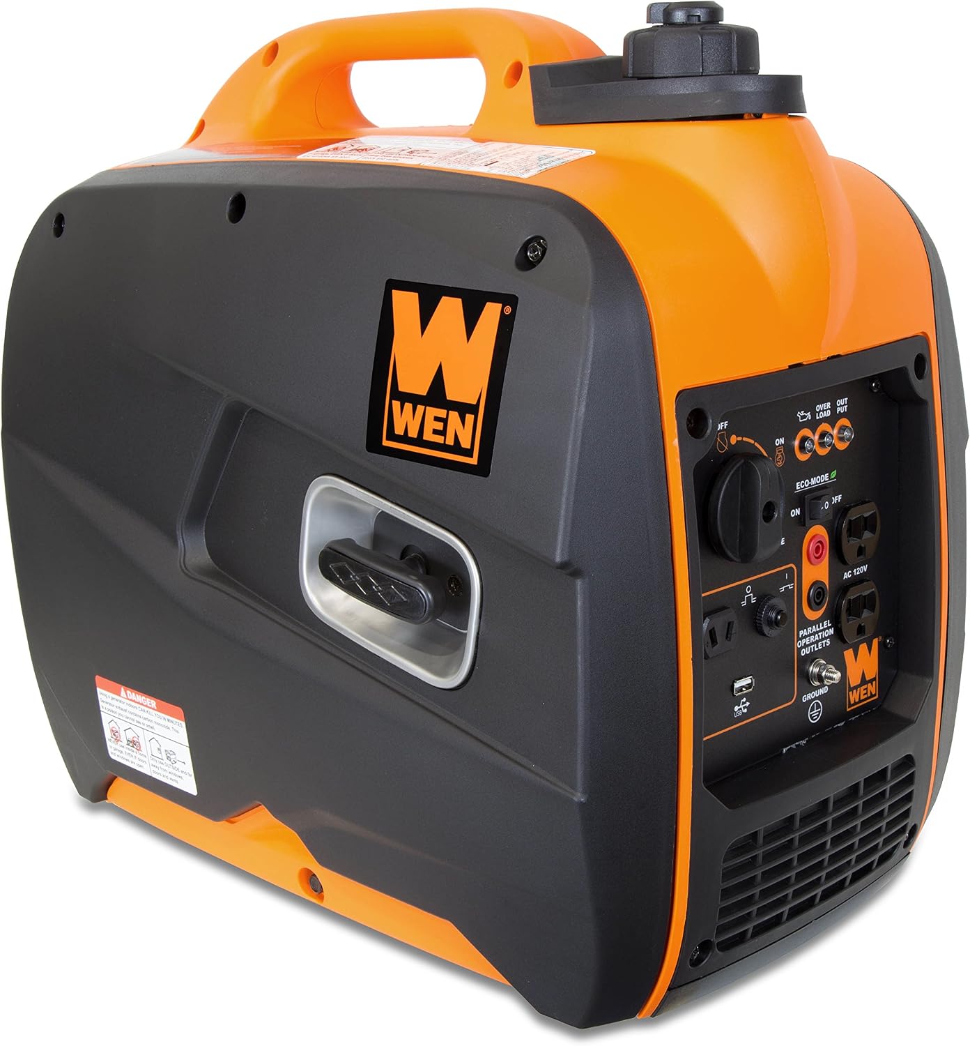 WEN 56200i 2000-Watt Gas Powered Portable Inverter Generator, CARB Compliant,Black & Orange