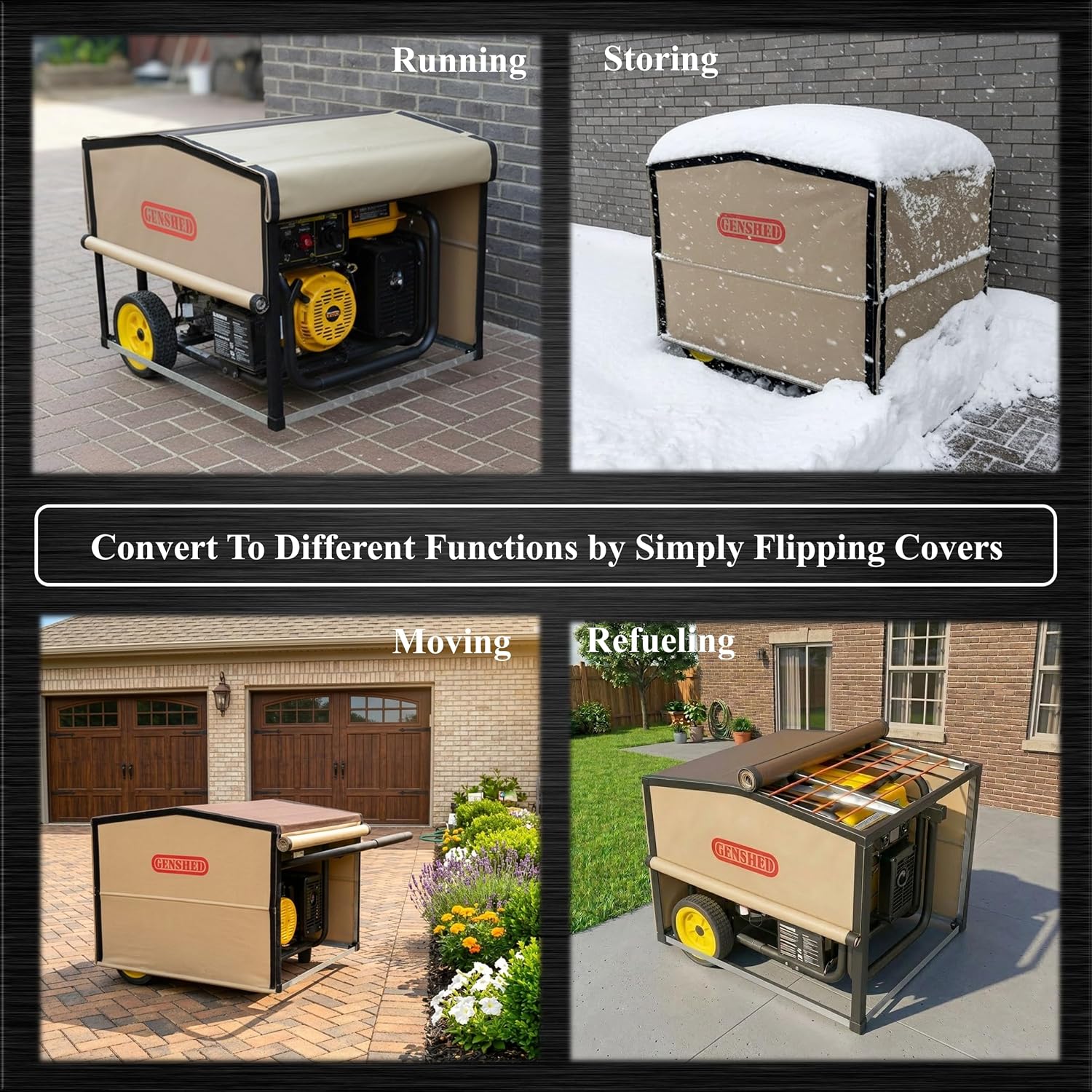 Generator Shed For Storing & Running Generator Outdoor - Combining Generator Covers While Running & Generator Covers for Outside Storage into one (GCE)