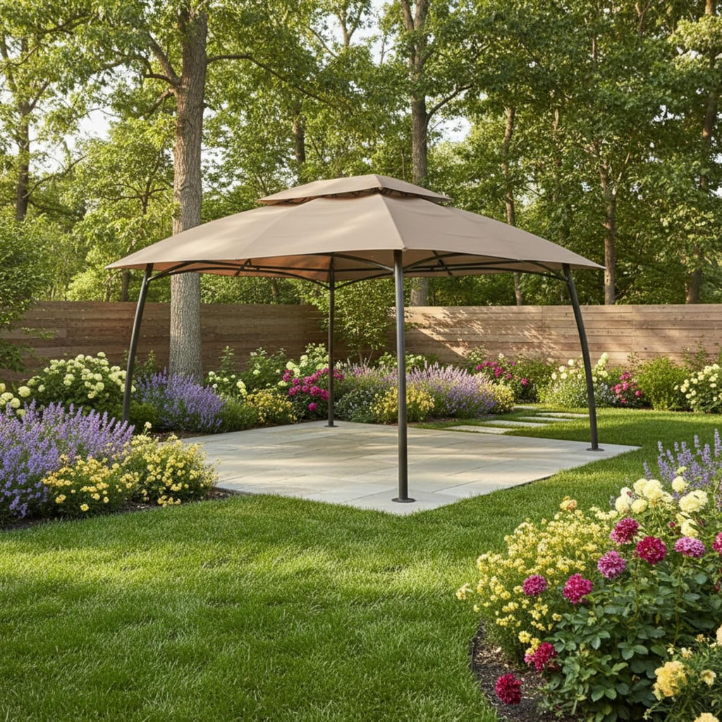 Garden Winds Reinforced RipLock 350 Replacement Canopy Top Cover Compatible with Barton 10' x 13' Gazebo Model 96139H - Beige