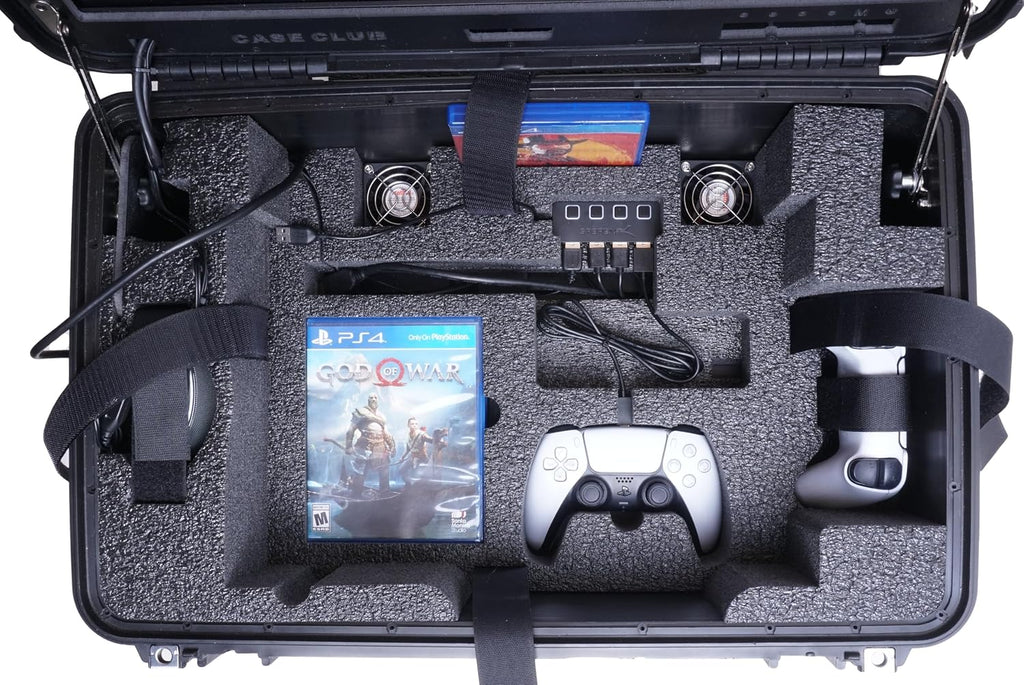Case Club Gaming Station Fits PS5. Comes with Built-in 24' 1080p Monitor. Fits PlayStation 5 (Gen 1 Disc, Digital, or Slim), Controllers, Games, and More. 1MS / 144 Hz