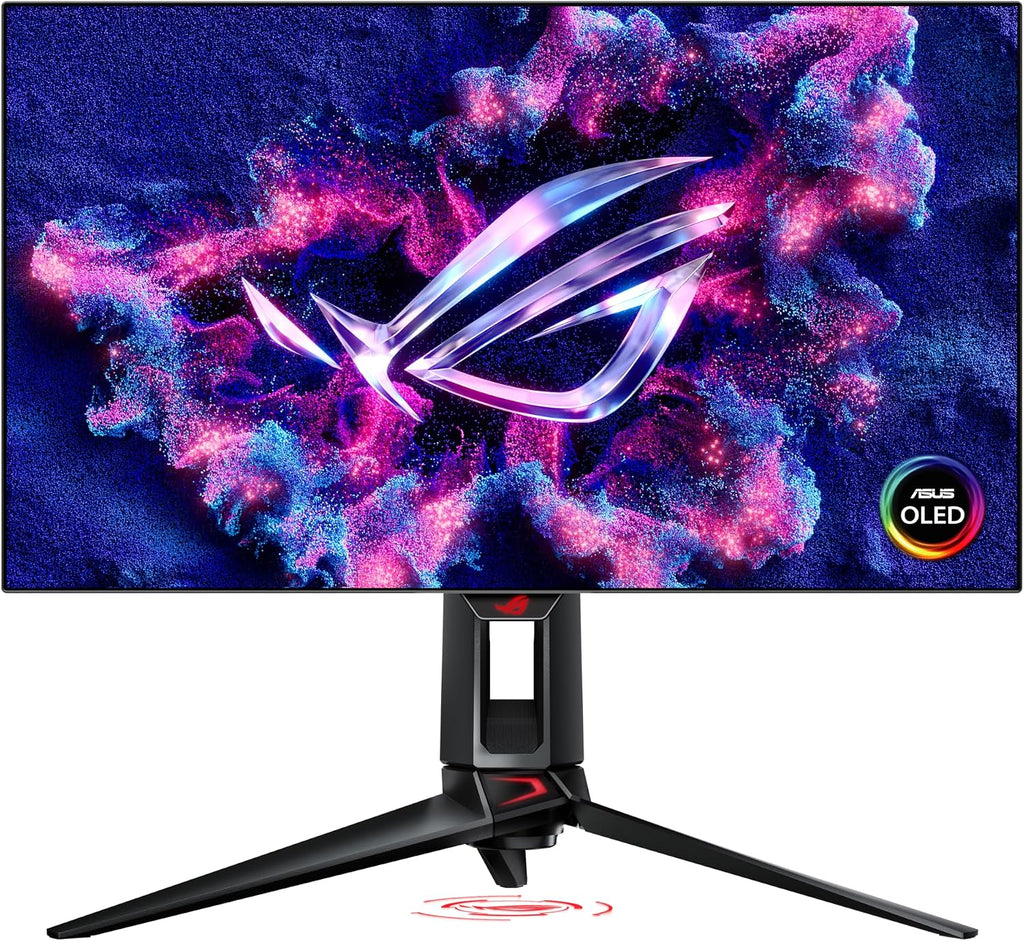 ASUS ROG Swift OLED 27' 1440P Gaming Monitor (PG27AQDP) - WOLED, QHD, 480Hz, 0.03ms, G-SYNC Compatible, Custom Heatsink, AI Assistant, DisplayHDR400 True Black, 99% DCI-P3, True 10-bit, DisplayWidget