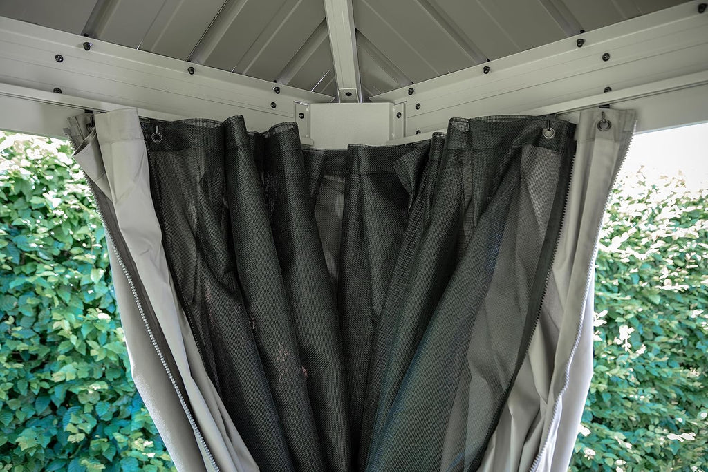 Sojag Taupe Curtains for Messina/Mykonos Gazebo, 10 ft. x 10 ft., Spun Outdoor Shades
