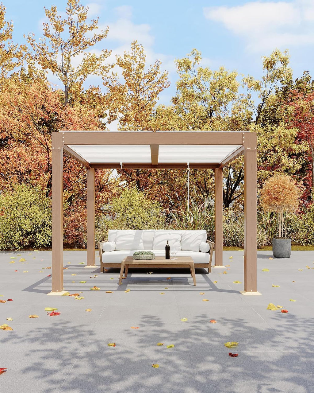 Garvee 10x10ft Louvered Pergola - Outdoor Pergolas with Adjustable Louvered Roof, Reinforced Aluminum Frame, Integrated Drainage System, Outdoor Gazebo for Deck, Patio, Backyard and Garden
