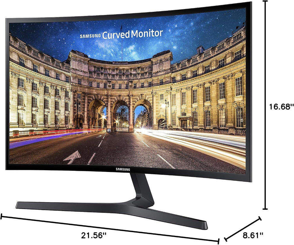 SAMSUNG 23.5' CF396 Curved Computer Monitor, AMD FreeSync for Advanced Gaming, 4ms Response Time, Wide Viewing Angle, Ultra Slim Design, LC24F396FHNXZA, Black