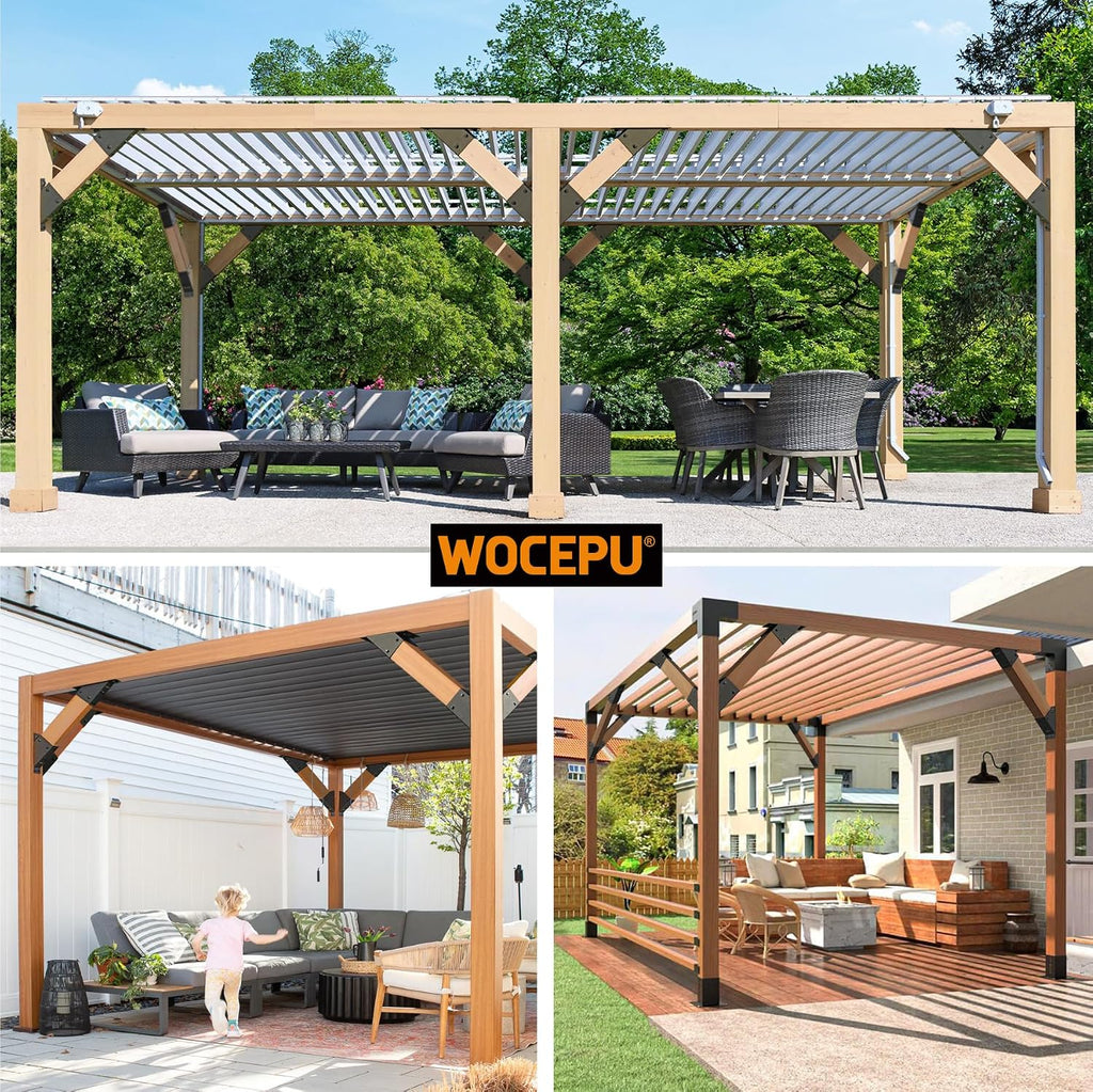 8pack 2x4 (Actual 1.5''x3.5'') Degree Angle Support Brackets, For Pergola, Gazebo, Deck Wood Frame Structures Provide Support 45° Degree Angle Bracket