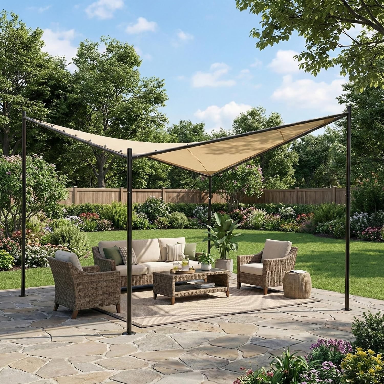 Garden Winds Reinforced RipLock 350 Replacement Canopy Top Cover Compatible with Abba Patio 12' x 12' Gazebo Model APBFG3535E - Beige