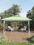 Garvee 13x13 ft Pop Up Gazebo, Canopy Tent with Mosquito Netting, Outdoor Gazebos for Backyard & Patio Furniture - Pop Up Canpy with Wheeled STO-N-Go Cover Bag (Olive Green+Hemp Grey)
