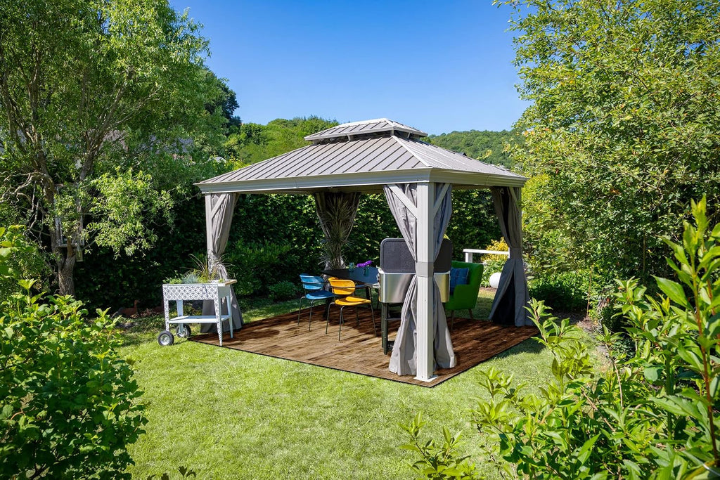 Sojag Accessories Set of 4 12' x 14' Curtains for Messina and Mykonos Outdoor Gazebo Models, Taupe