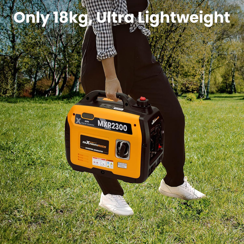 maXpeedingrods 2300W Portable Inverter Generator,40lbs,Gas Powered,Quiet Generator,Backup Power Supply for Outdoor Camping RV Ready,EPA/ISO Compliant