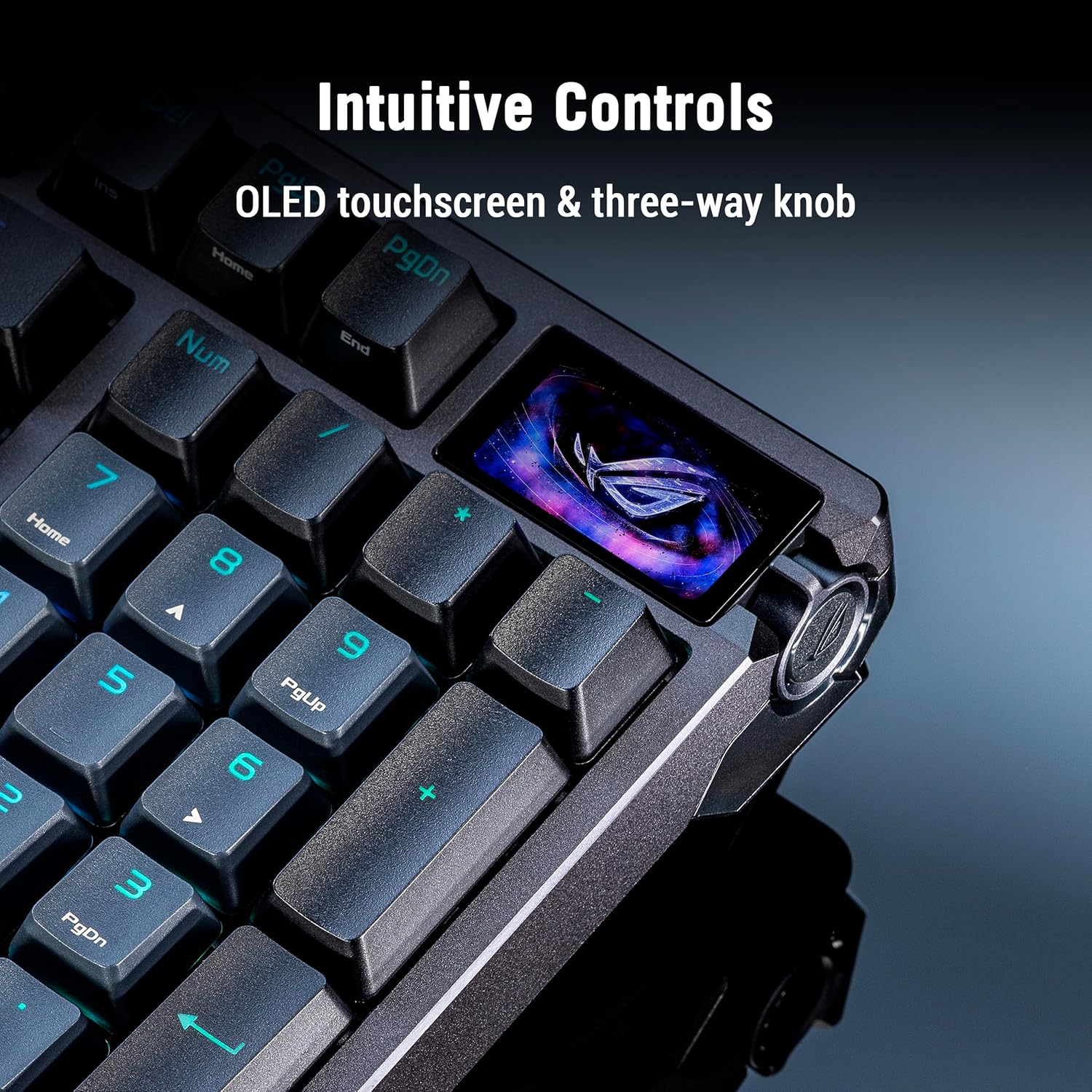 ASUS ROG Azoth 96 HE Wireless Hall Effect Gaming Keyboard – 96% Full-Size, Tri-Mode, Hot Swappable Magnetic Switch, Rapid Trigger, Speed Tap, 8K Hz Polling, Color OLED Screen, ABS Keycaps – Black