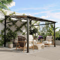 10' x 10' Gazebo Pergola Awnings for Patio, Wall Mounted Gazebos Pergola on Clearance with Metal Frame, Lean to Gazebo Patio Canopy Outdoor Pergolas for Patios, Deck, Porch, Backyard