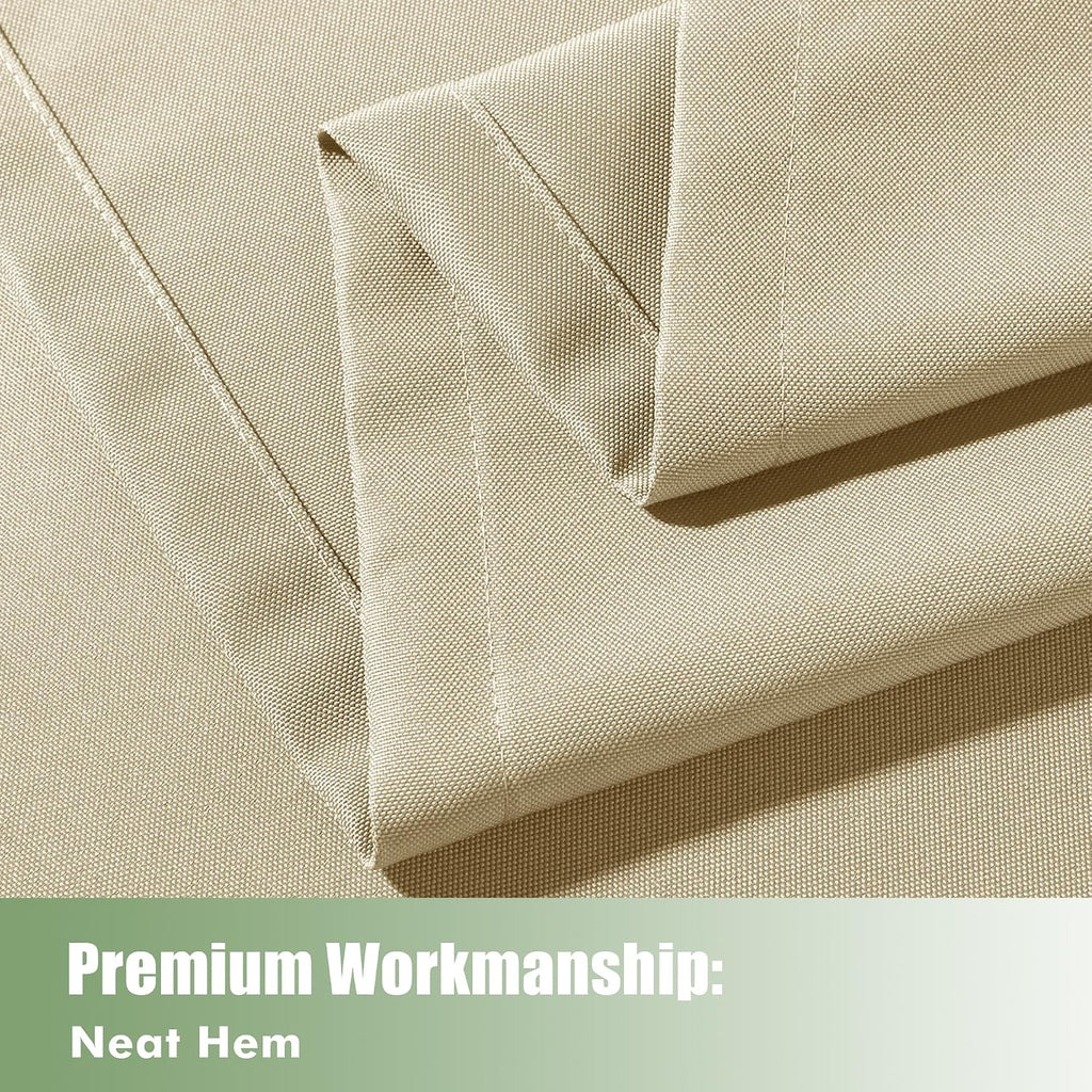 HolidayIdeas Extra Wide Outdoor Curtains for Patio Waterproof, 6 Panels - 110x84 Inches - Weatherproof Privacy Outsides Curtains for Backyard Porch Gazebo, Sunlight & UV Blocking (Cream, Grommet Top)